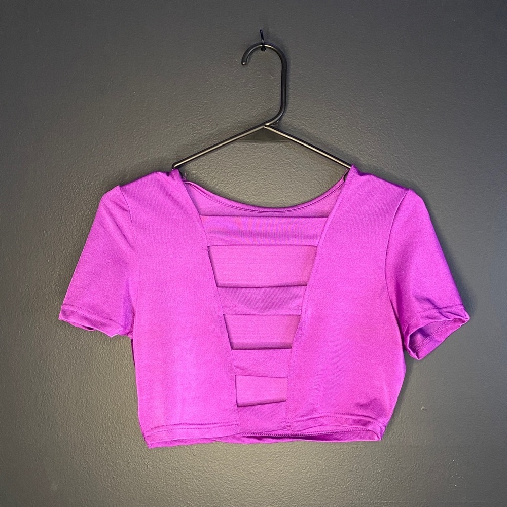 Cutout Front Crop Top Us Women’s S Purple Unbranded